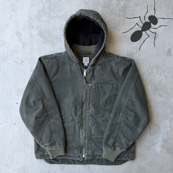 Carhartt Other - Carhartt green quilted hooded work wear jacket